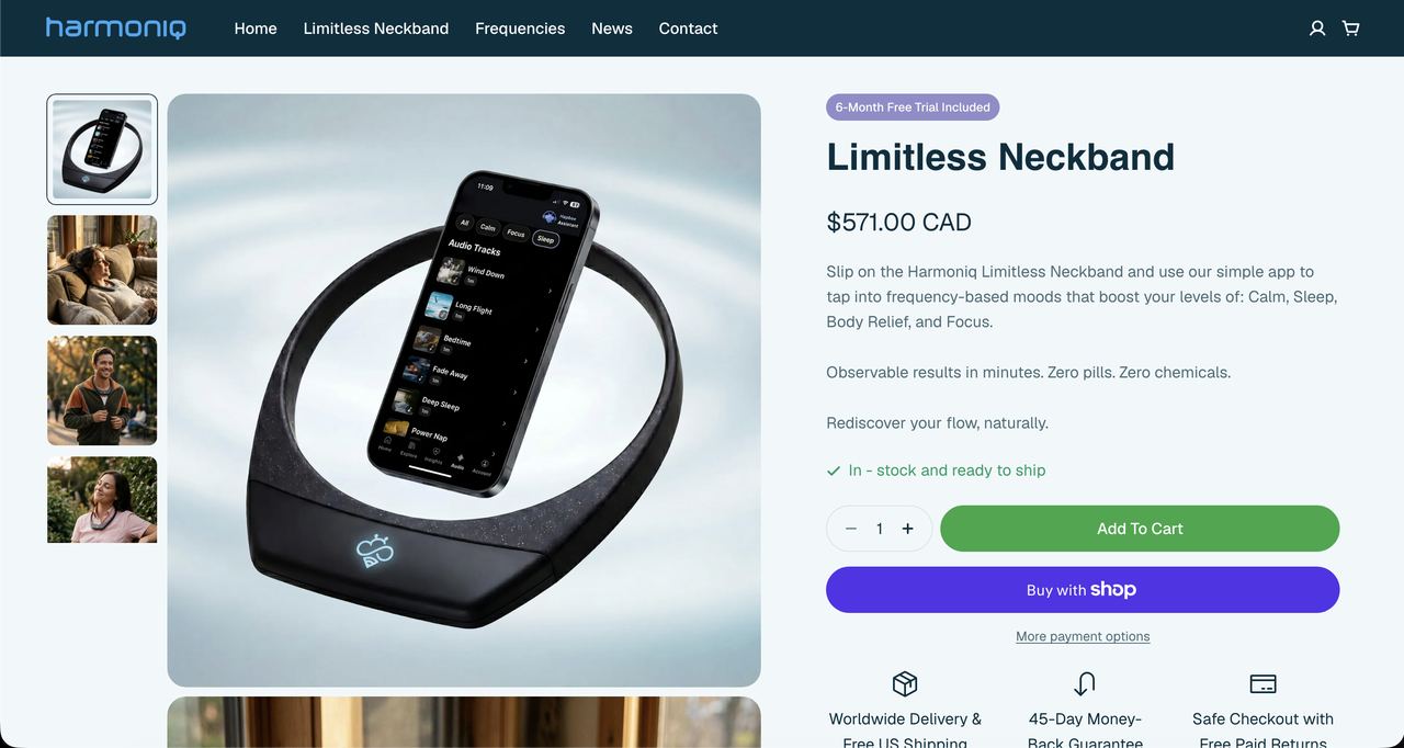 Harmoniq product website